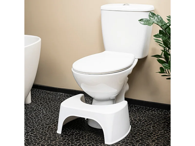 Tabouret physiologique de toilette WELLCARE en plastique blanc