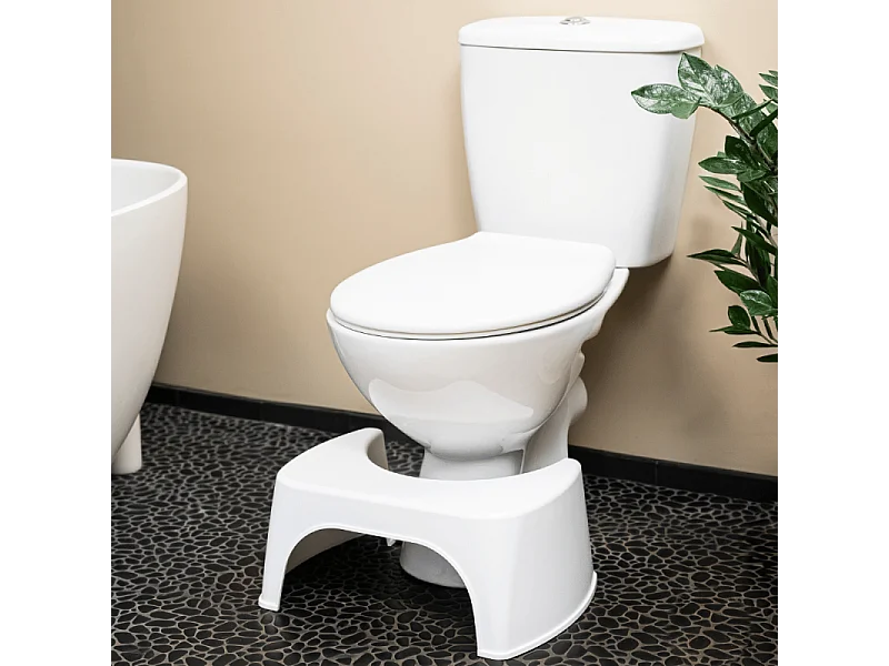 Tabouret physiologique de toilette WELLCARE en plastique blanc