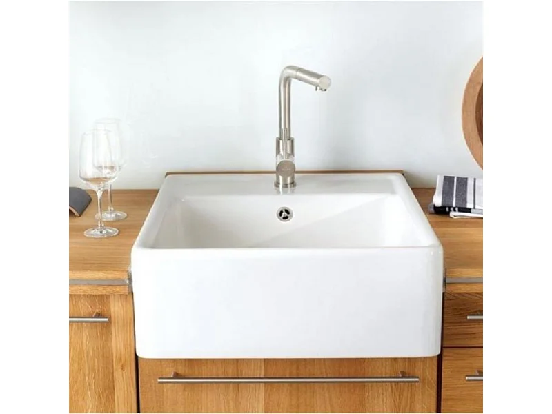 Evier timbre office VILLEROY ET BOCH Tradition Blanc CeramicPlus avec vidage manuel