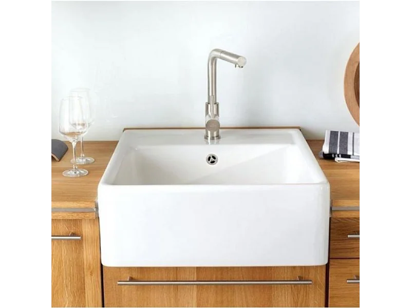 Evier timbre office VILLEROY ET BOCH Tradition Blanc CeramicPlus avec vidage manuel