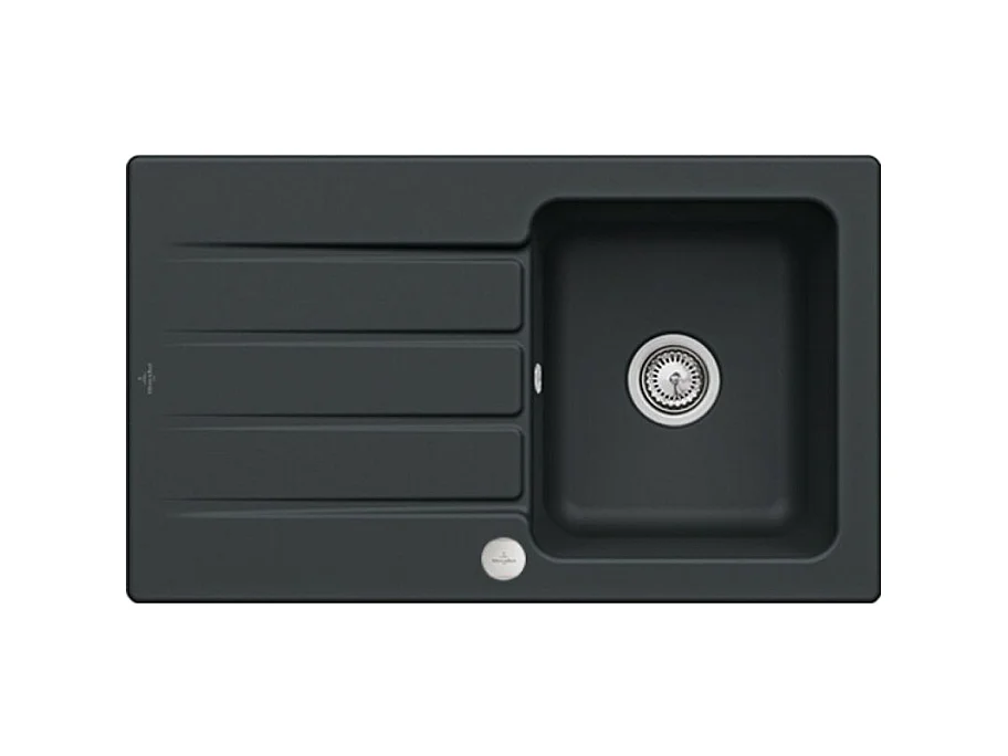Evier 1 bac VILLEROY ET BOCH Architectura 50 Pure Black - Vidage automatique inclus