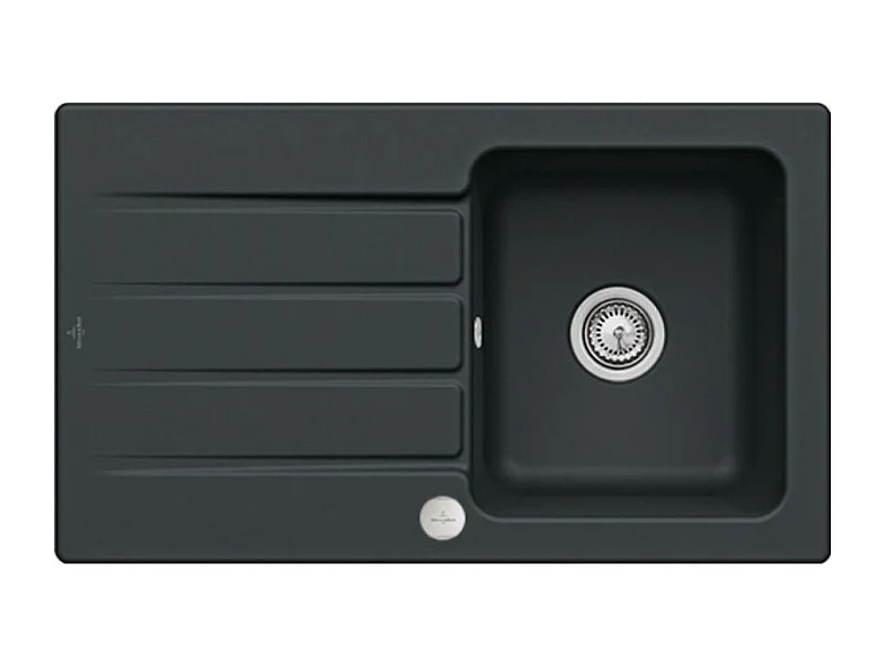 Evier 1 bac VILLEROY ET BOCH Architectura 50 Pure Black - Vidage automatique inclus