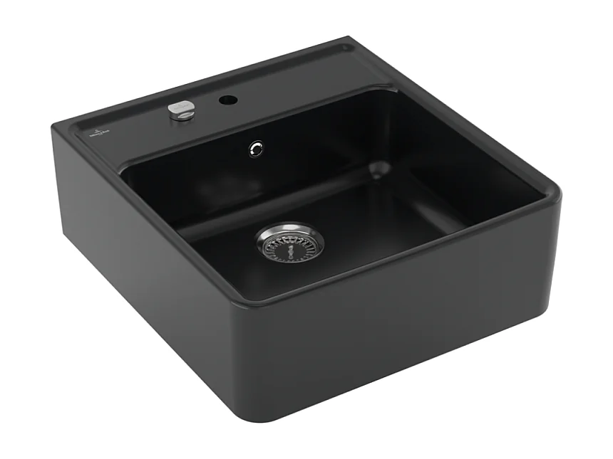 Evier timbre office 1 bac Villeroy et Boch Tradition Pure Black avec vidage automatique