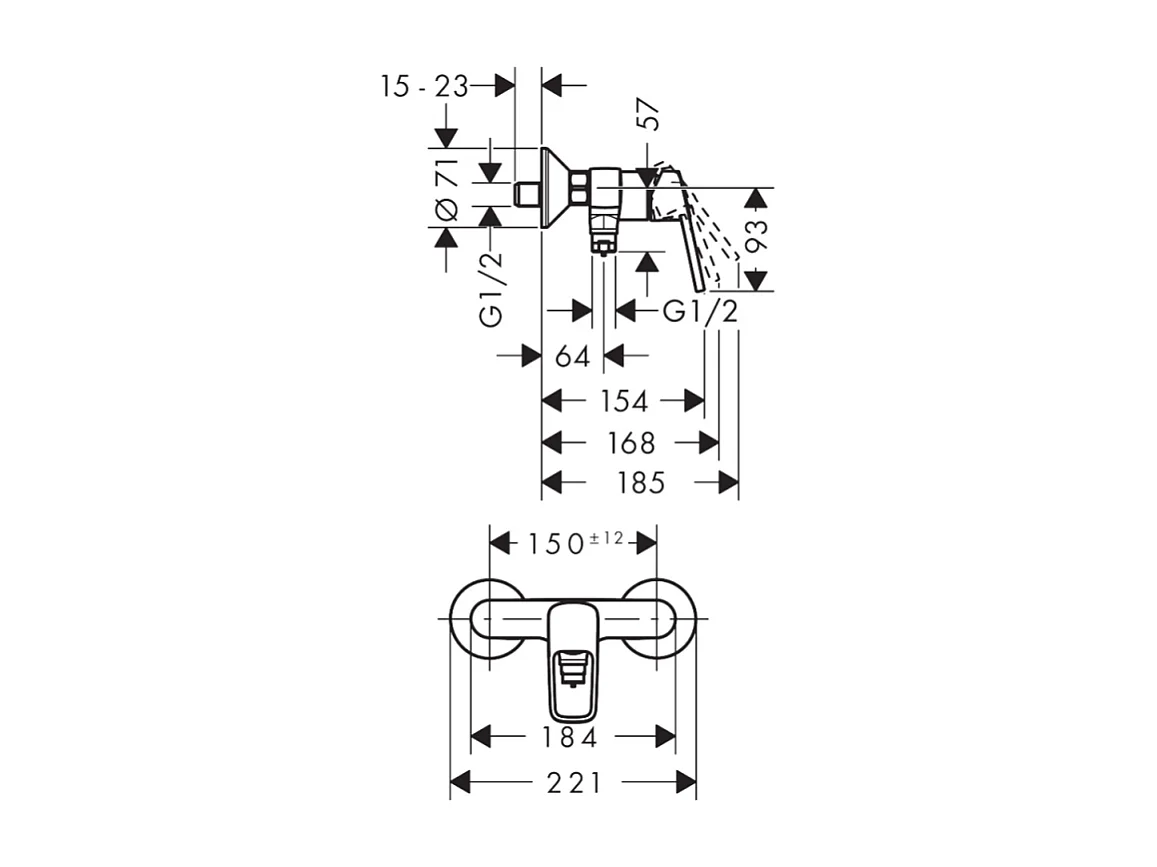 Mitigeur douche mécanique HANSGROHE Logis Loop C2 chromé + Nettoyant Briochin