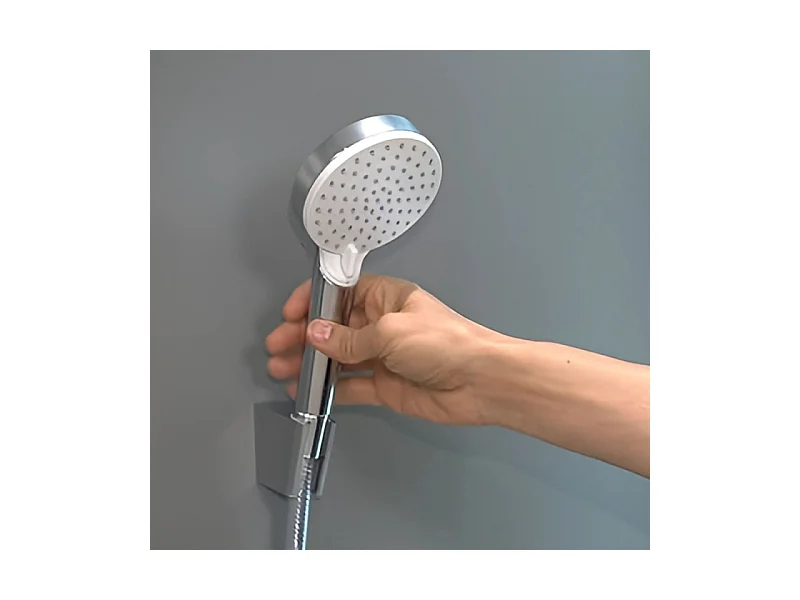Mitigeur baignoire mécanique HANSGROHE Focus chromé + pack pommeau de douche Crometta 2 jets + support + flexible