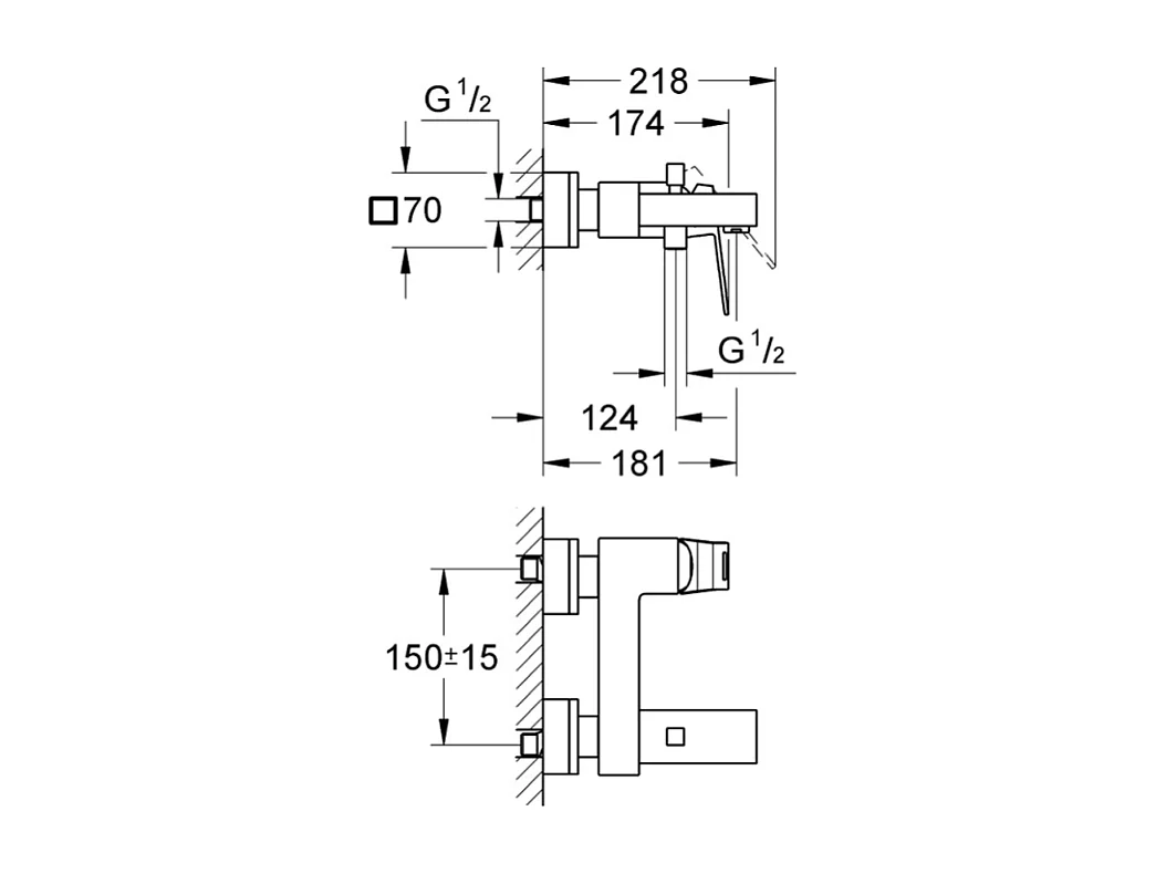 Grohe - Mitigeur monocommande bain/douche Eurocube