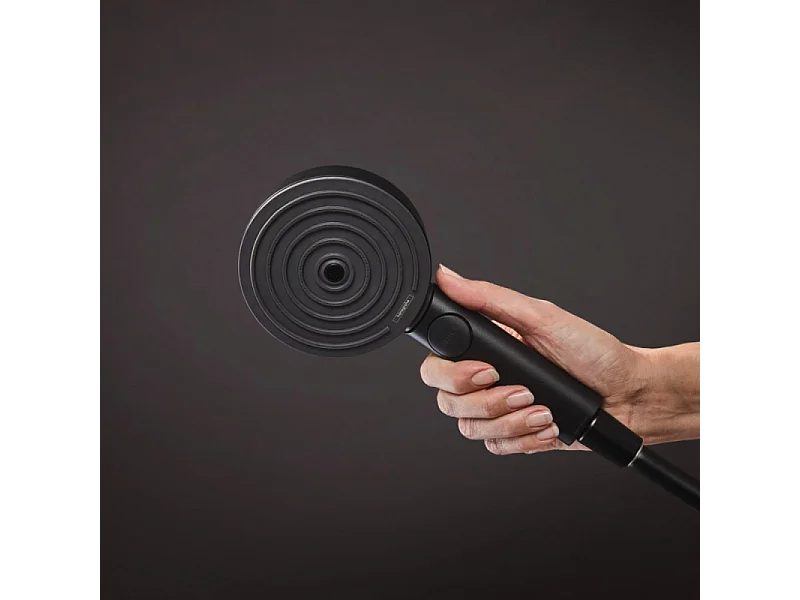 Mitigeur baignoire  mécanique HANSGROHE Logis C2  + pack pommeau Pulsify Select 3 jets EcoSmart + flexible Isiflex 160 cm noir mat