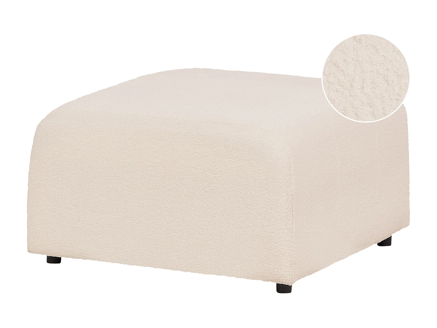 Ottomane Bouclé beige rechteckig 74 x 75 cm modern dick gepolstert Falsterbo