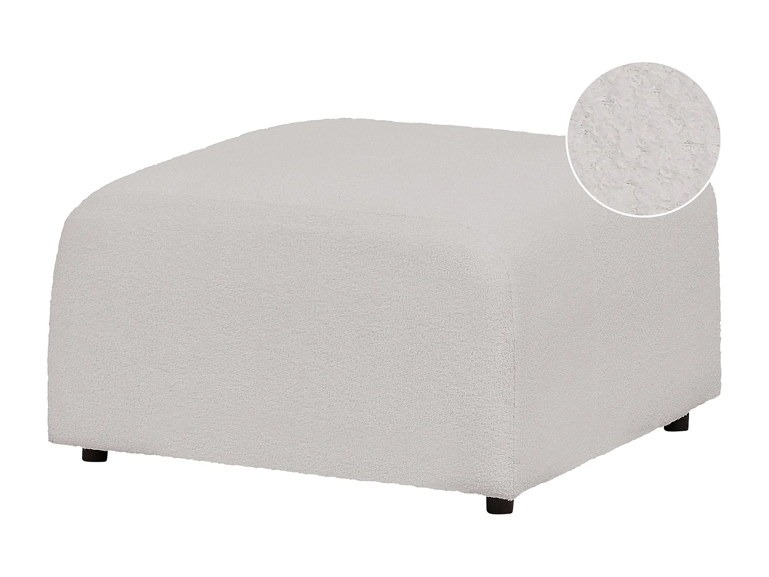 Ottomane Bouclé grau rechteckig 74 x 75 cm modern dick gepolstert Falsterbo