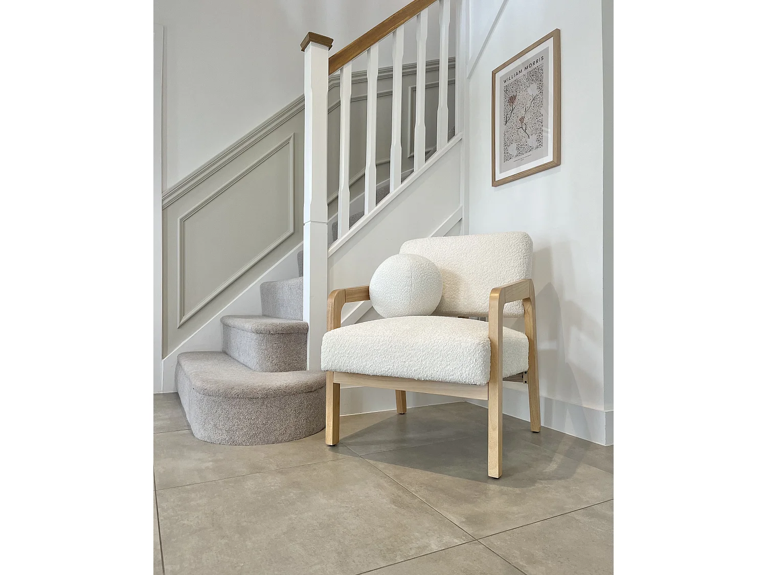 Fåtölj HJO Bouclé Off-White