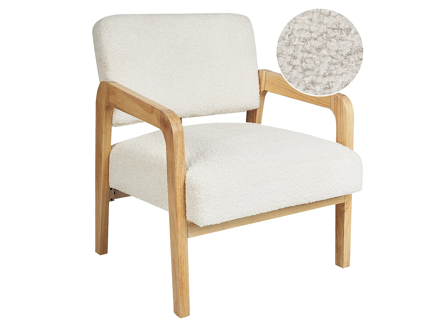 Fauteuil HJO Bouclé Blanc cassé