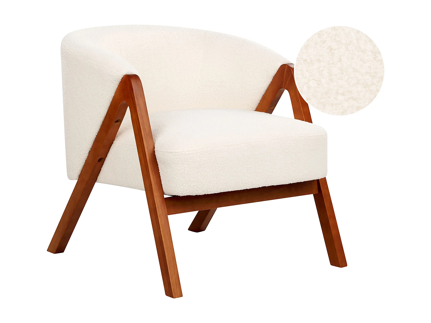 Fauteuil SKEI Bouclé Wit