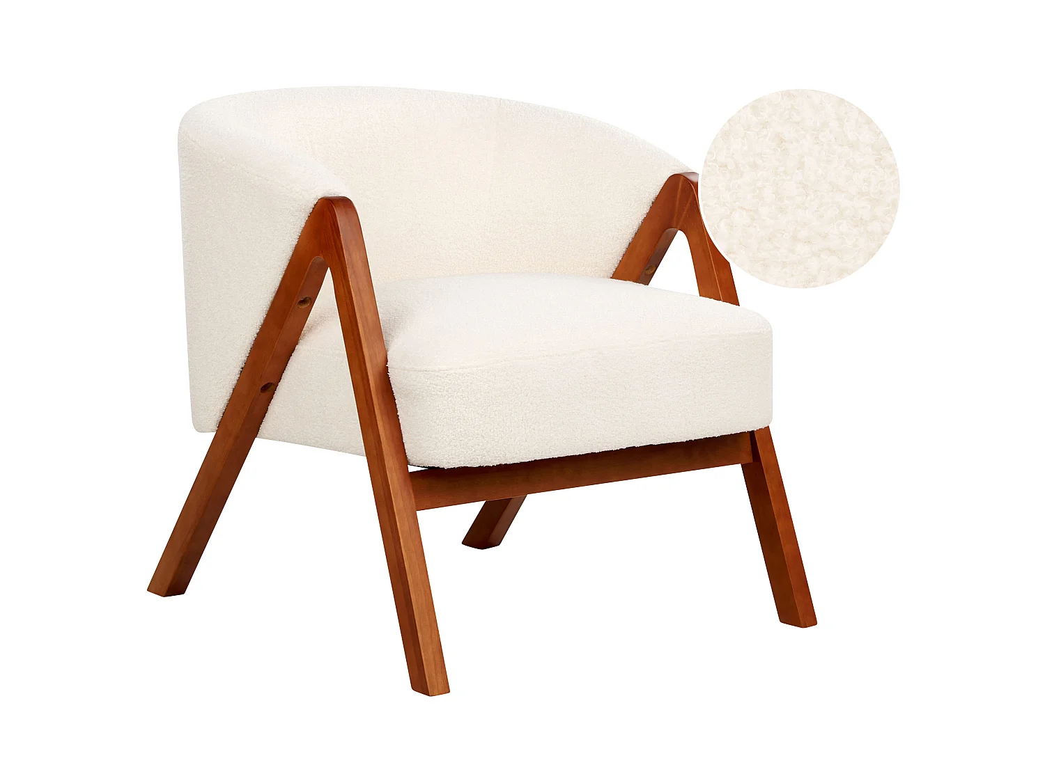 Fauteuil SKEI Bouclé Blanc