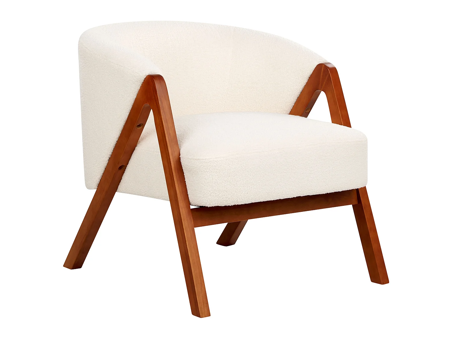 Fauteuil SKEI Bouclé Blanc