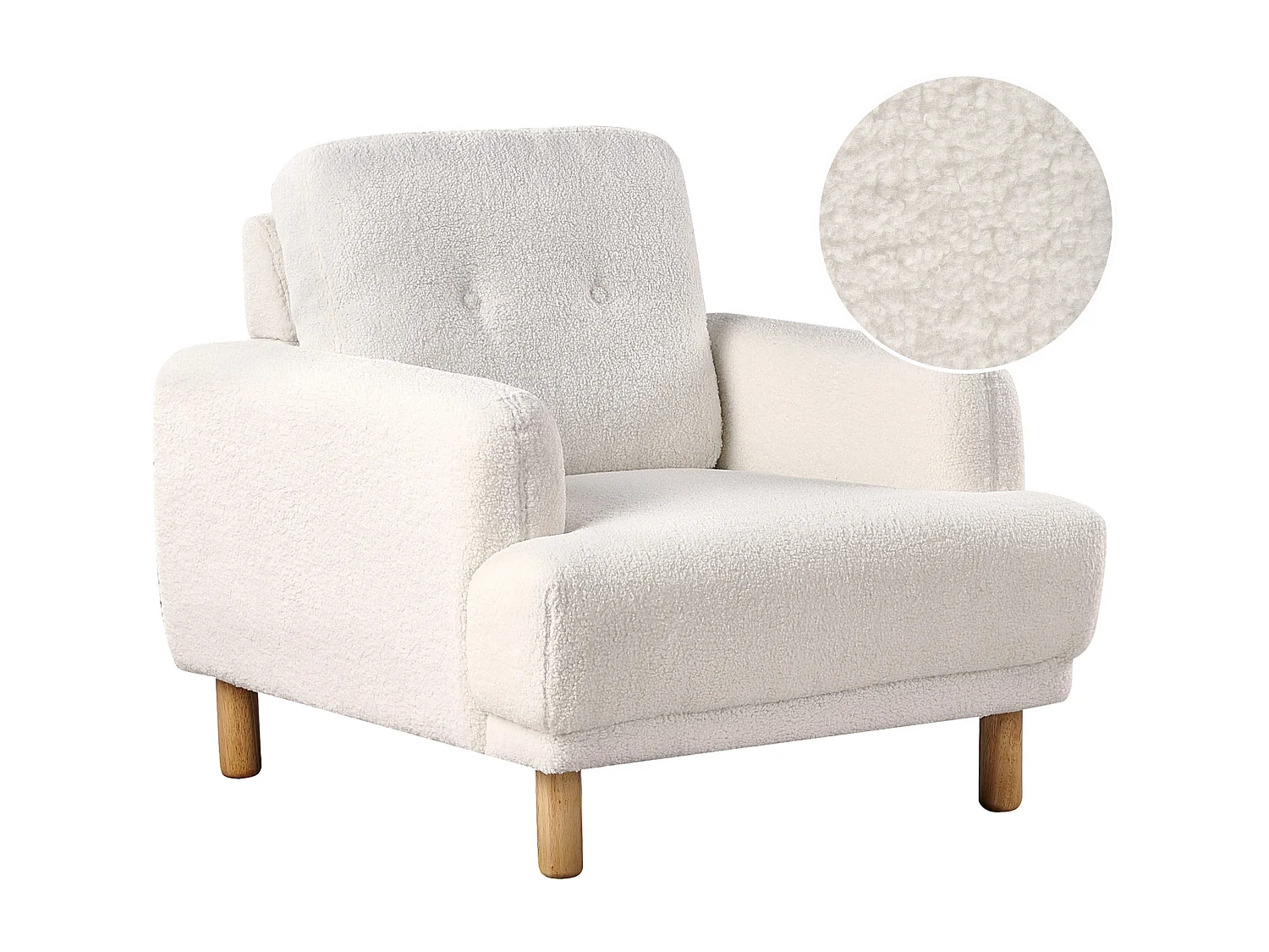 Fauteuil TUVE Bouclé Wit