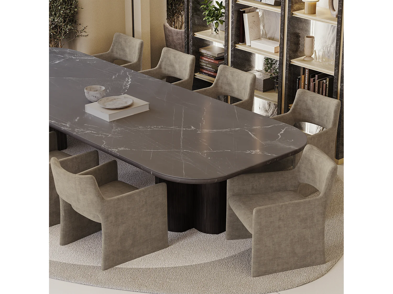 Chaise velours taupe ZOE