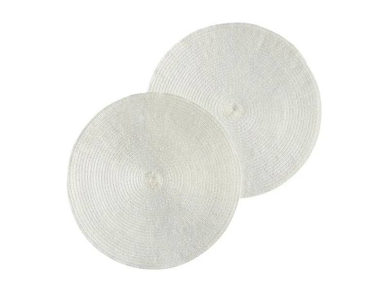 Dekoratives Tischset Glitter Mittelweiß 38 cm