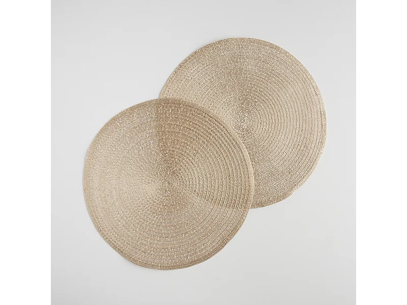 Dekoratives Tischset Glitter mittleres Gold Ø38 cm