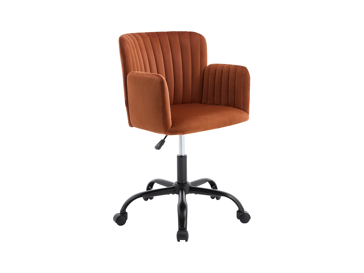 Bureaustoel - Fluweel - Terracotta - Verstelbare hoogte - TOARA