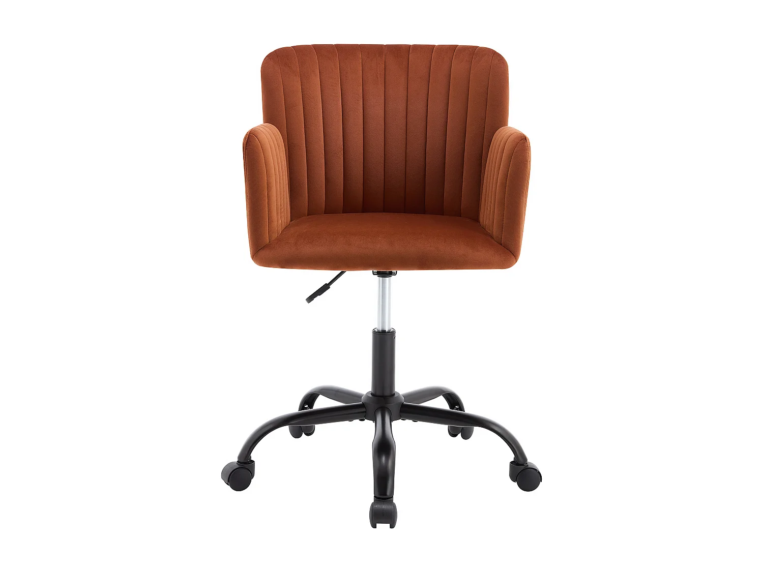 Chaise de bureau - Velours - Terracotta - Hauteur réglable - TOARA