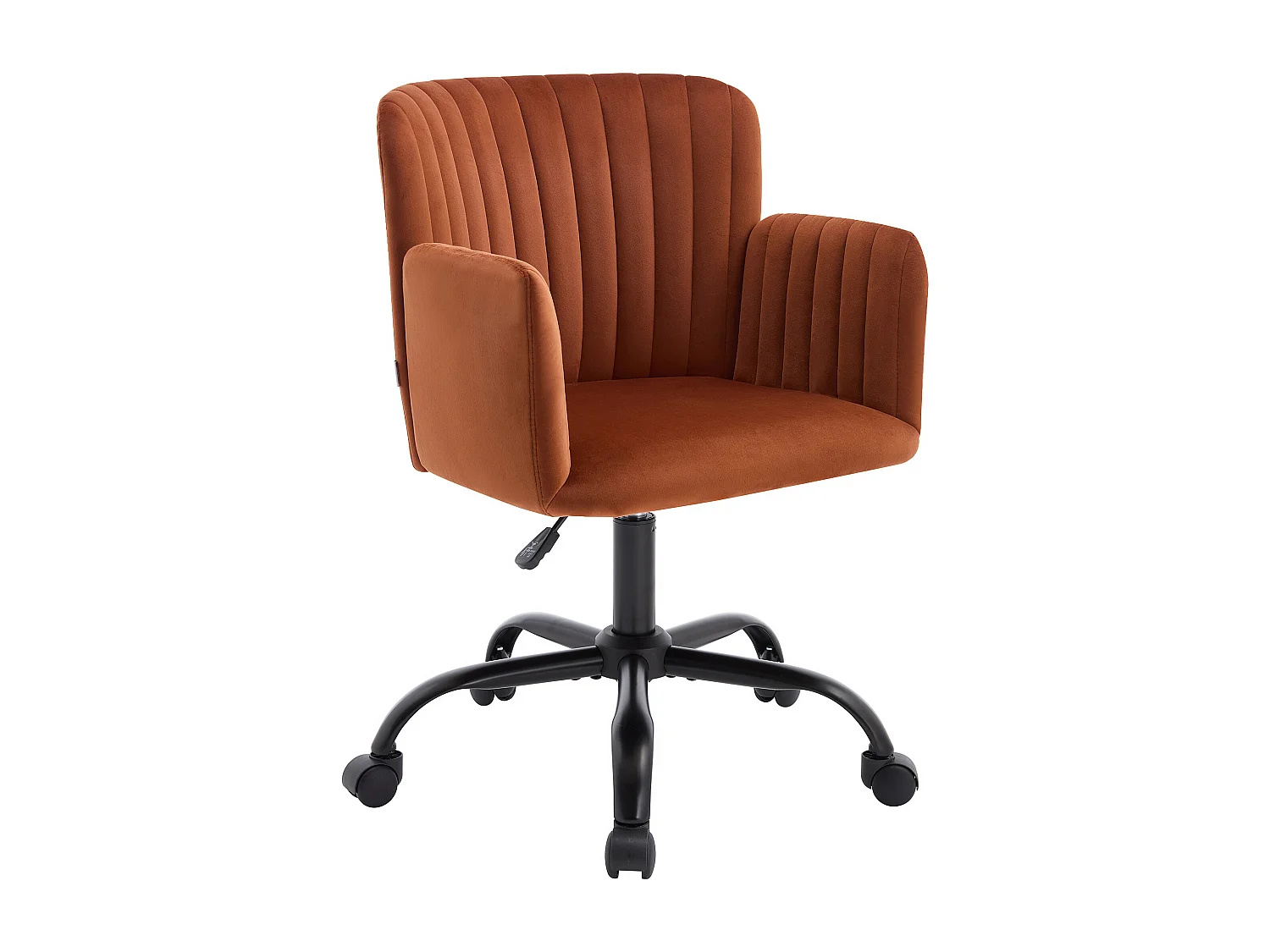 Chaise de bureau - Velours - Terracotta - Hauteur réglable - TOARA