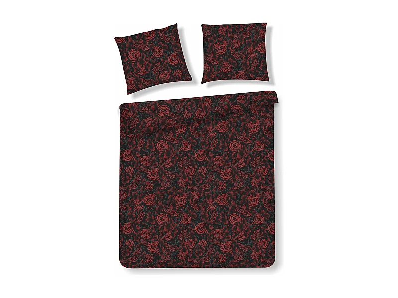 Satin-Baumwoll-Bettwäsche Estillo Dunkelrot 160x200