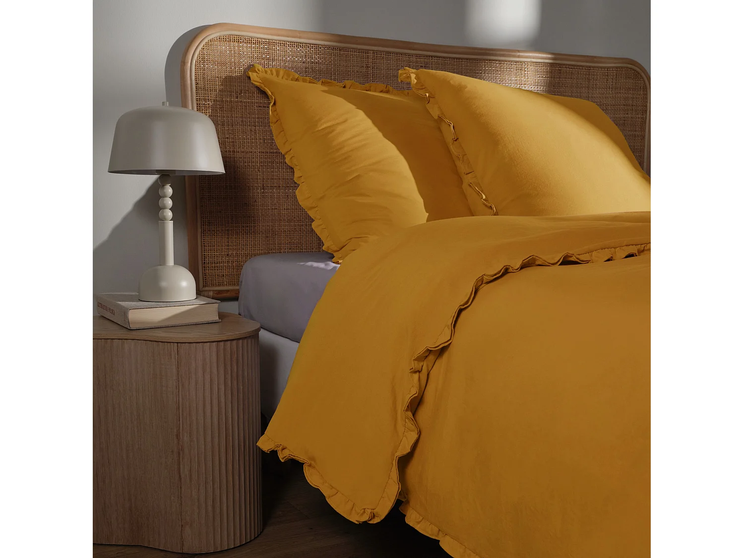 Mikrofaser-Bettwäsche Lavella blassgelb 200x220