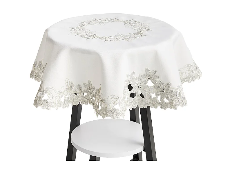 Kleines Tischtuch Adelaida2 Mittelweiß 80cm