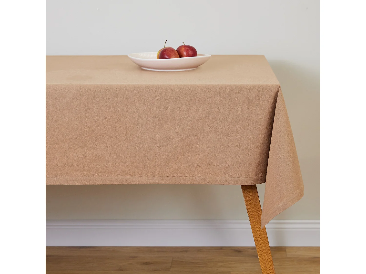 Baumwolltischdecke Campos mittleres Beige Ø160 cm