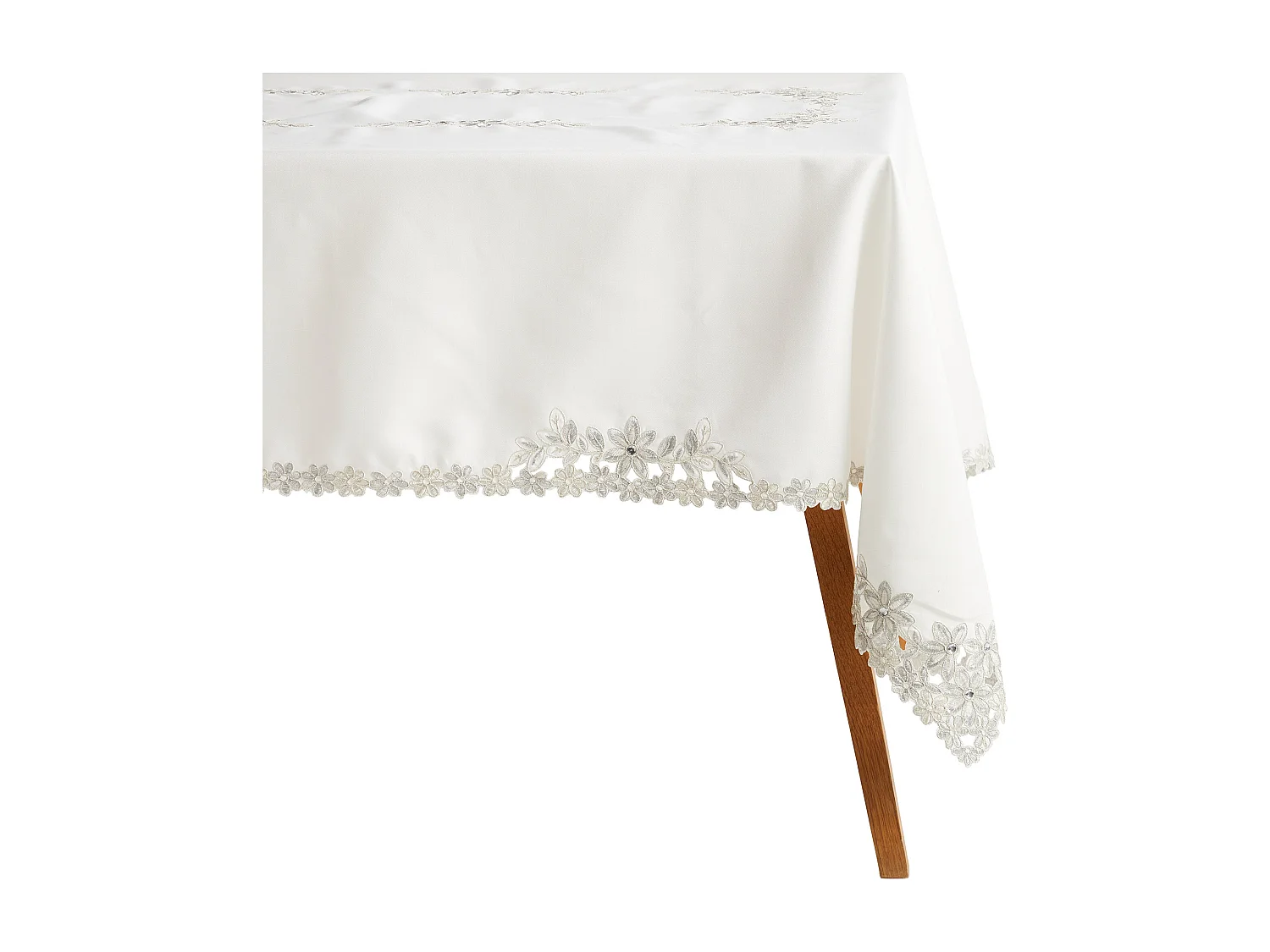 Tischtuch Adelaida2 mittelweiß 150 x 220 cm