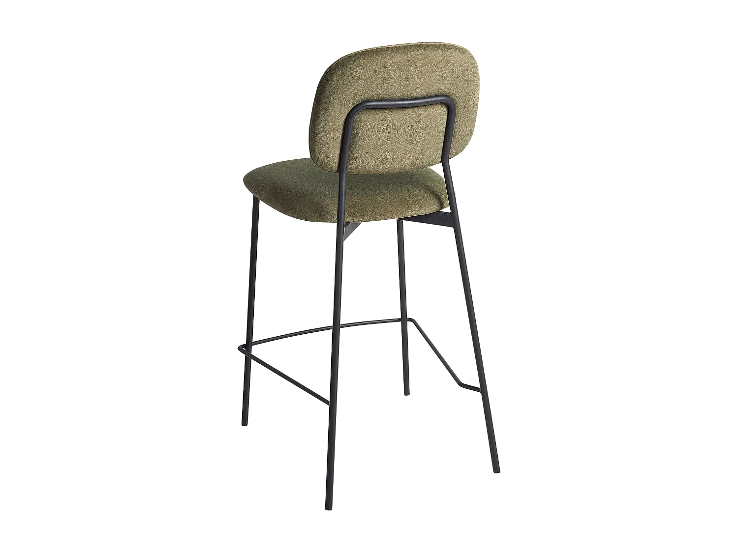 Conjunto de 2 bancos de bar DUETTE Veludo Verde-oliva