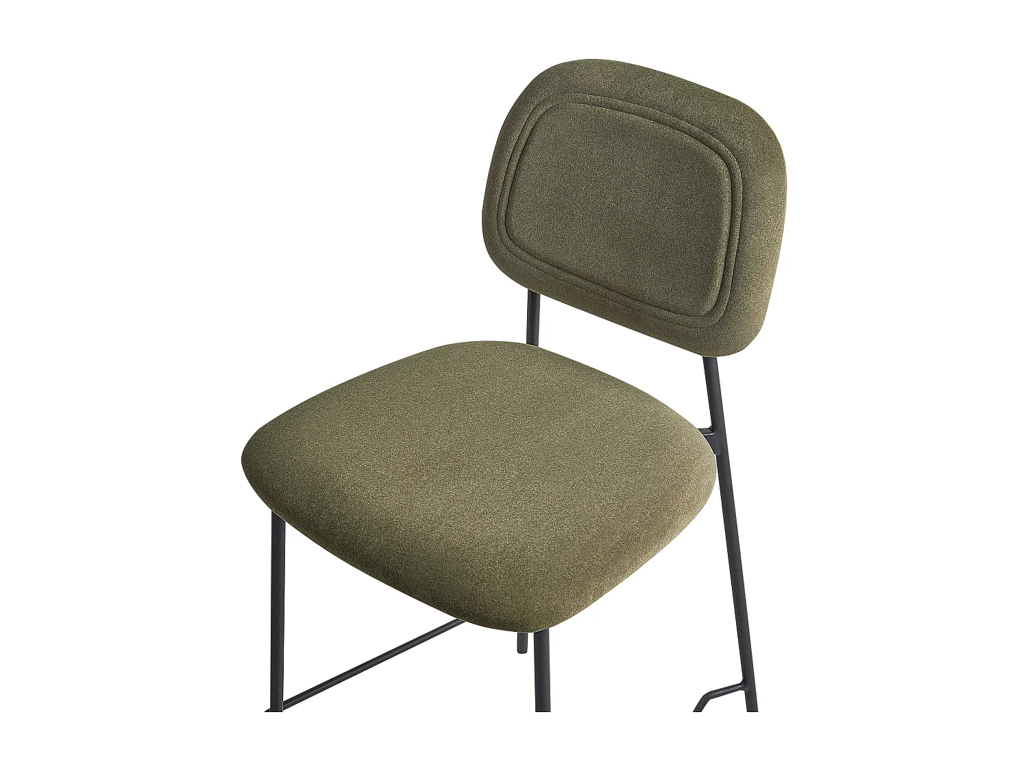 Conjunto de 2 bancos de bar DUETTE Veludo Verde-oliva