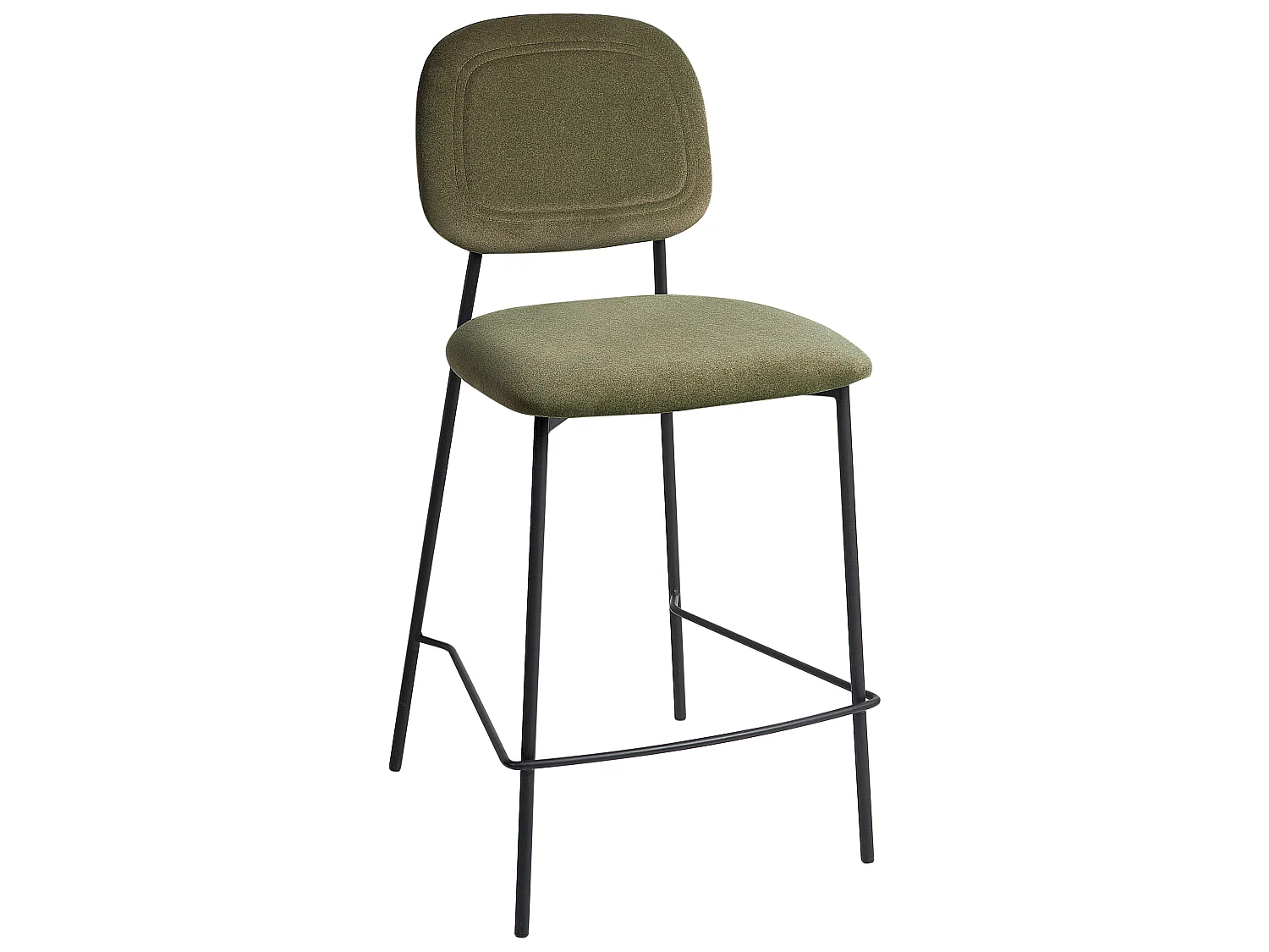 Lot de 2 chaises de bar DUETTE Velours Vert olive