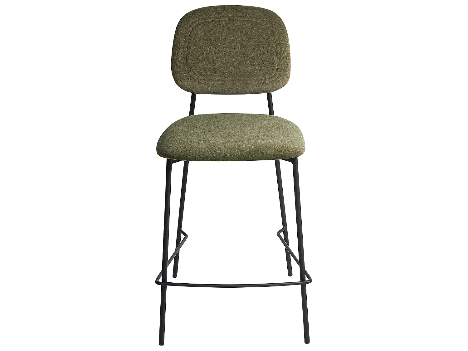 Lot de 2 chaises de bar DUETTE Velours Vert olive
