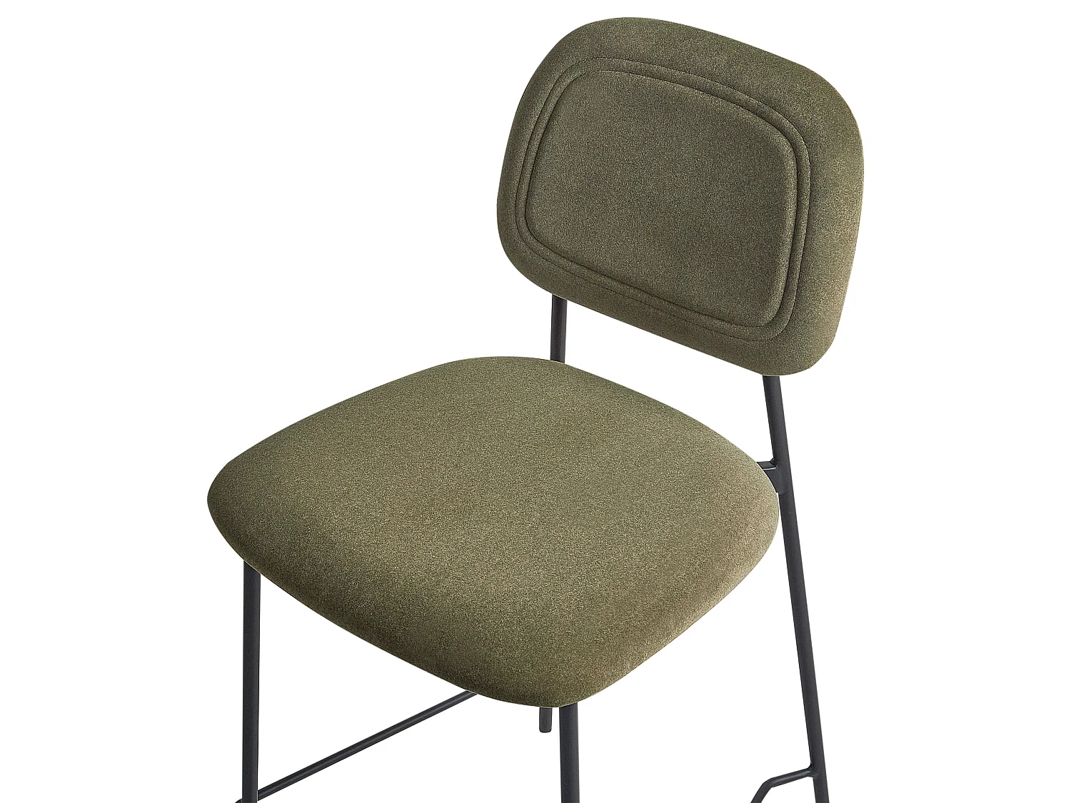 Lot de 2 chaises de bar DUETTE Velours Vert olive