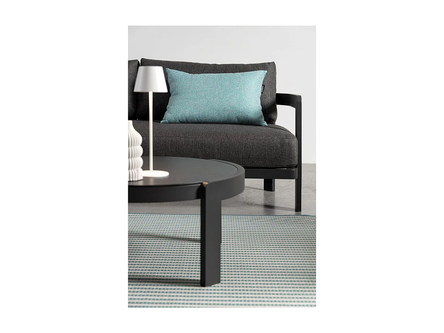 Salon de jardin en aluminium et coussins en toile (set de 4) - ARCACHON