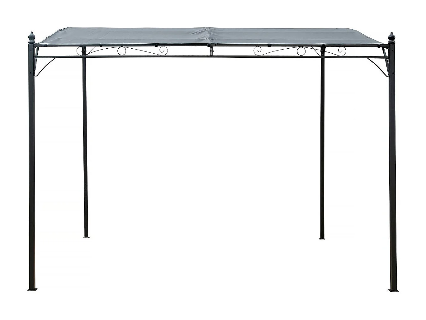 Pergola adossée inclinée en métal - 3 x 2.5 m - Gris