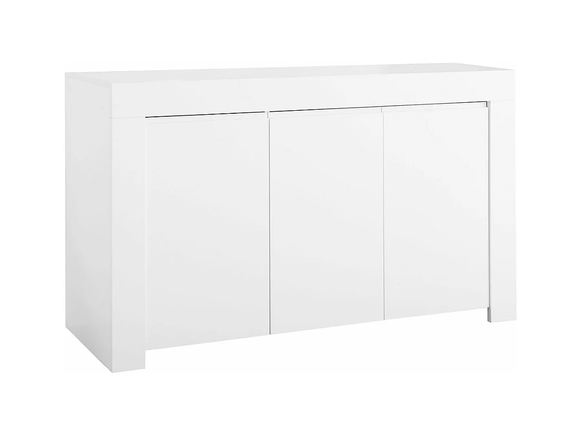 FIRMIN - Buffet 3 Portes Blanc Finition Mat