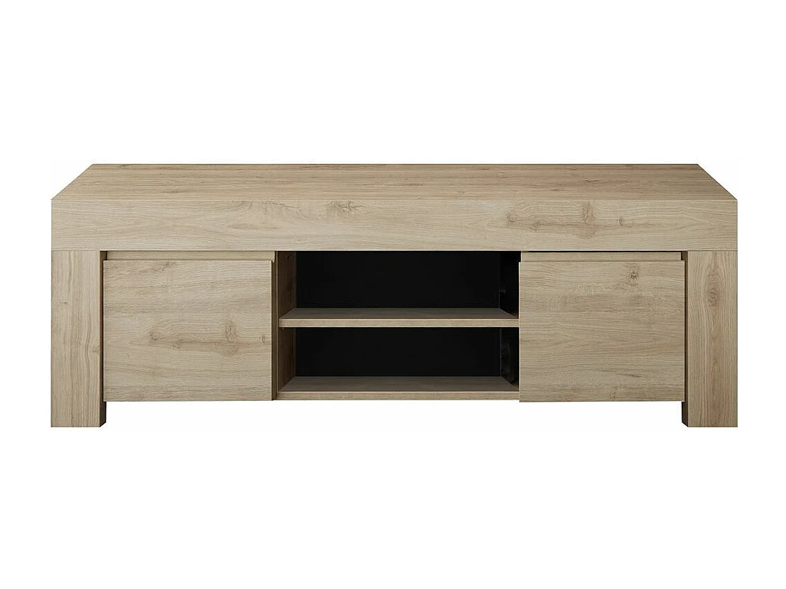 FIRMIN - Meuble TV 2 portes 2 Niches Aspect Bois Finition Cadiz