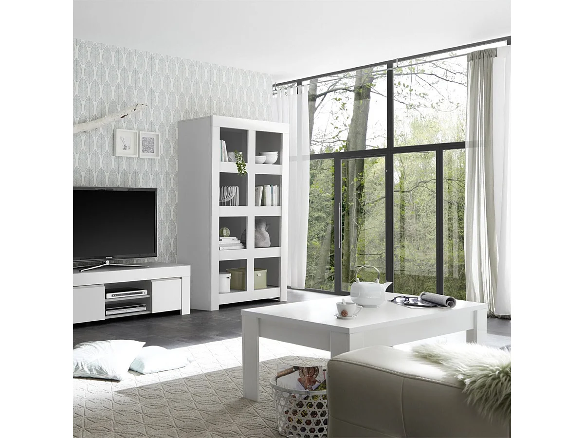 WESTY - Table Basse Rectangulaire Blanc Finition Mat