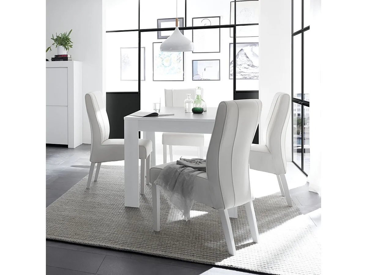 WESTY - Table Repas 180cm Blanc Finition Mat