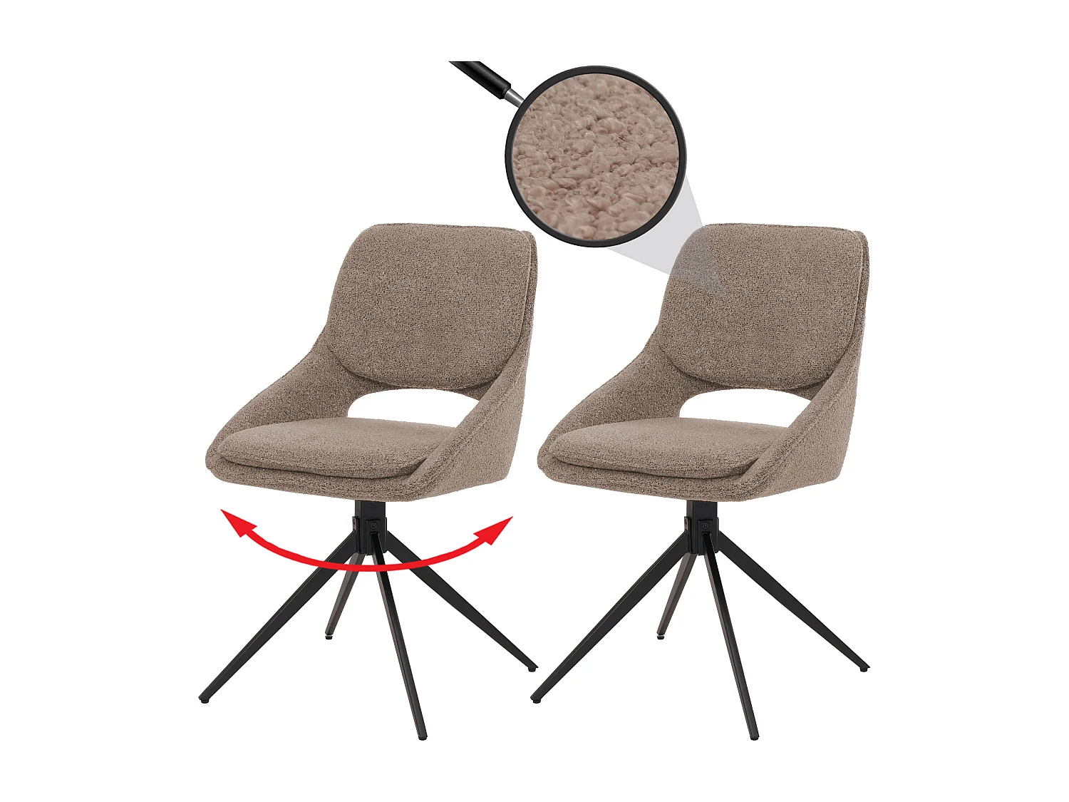 Eetkamerstoel MCW-N73 (set van 2),  beige