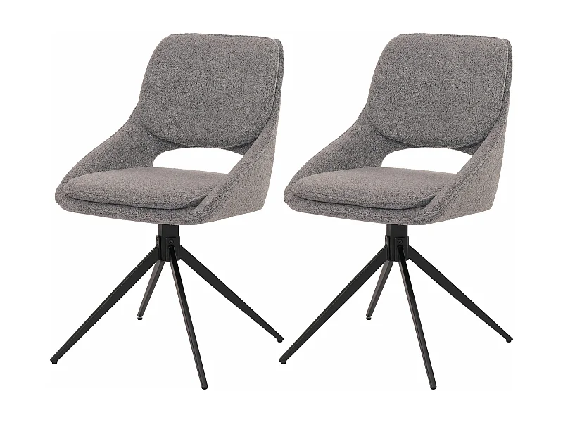 Chaise de salle à manger MCW-N73 (lot de 2),  gris