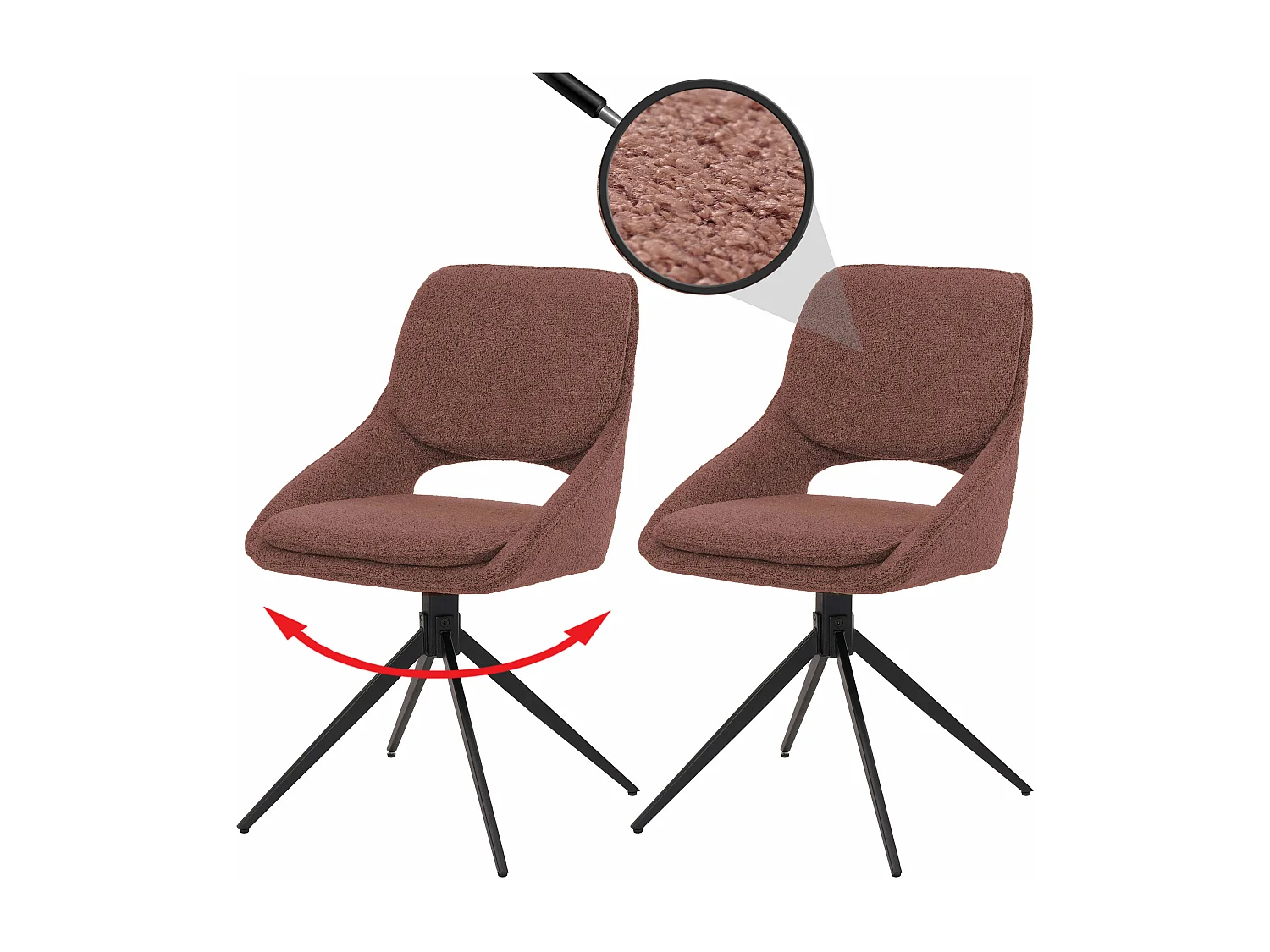 Chaise de salle à manger MCW-N73 (lot de 2),  marron