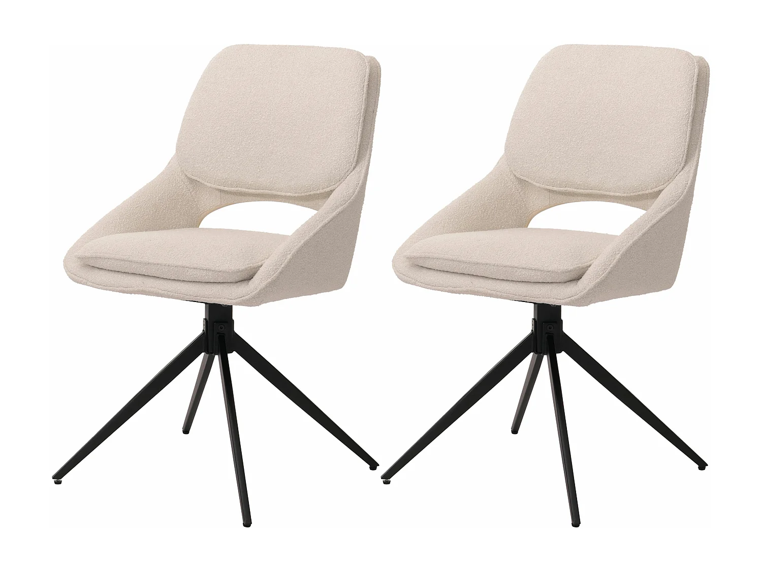 Chaise de salle à manger MCW-N73 (lot de 2),  crème