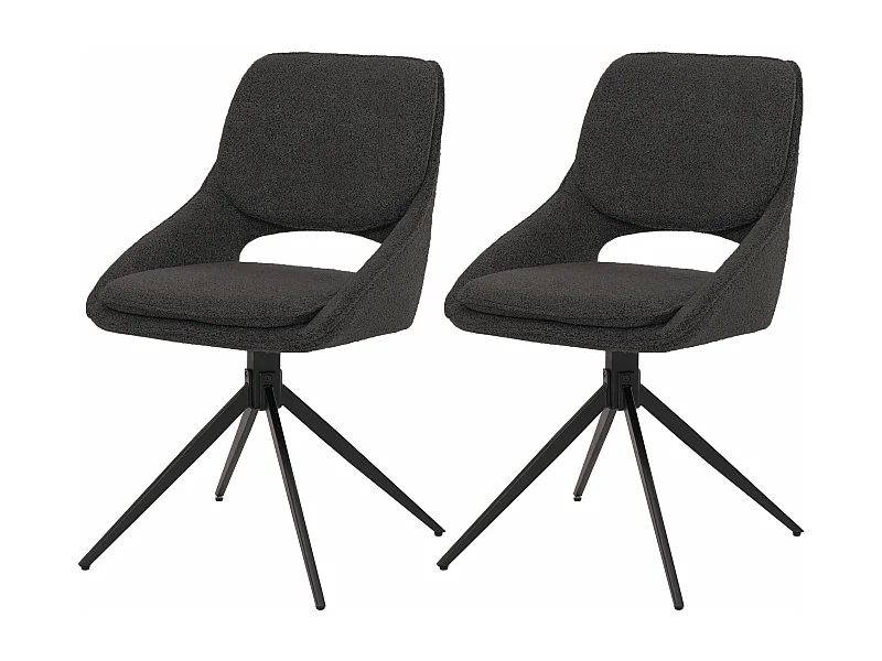 Chaise de salle à manger MCW-N73 (lot de 2),  gris foncé