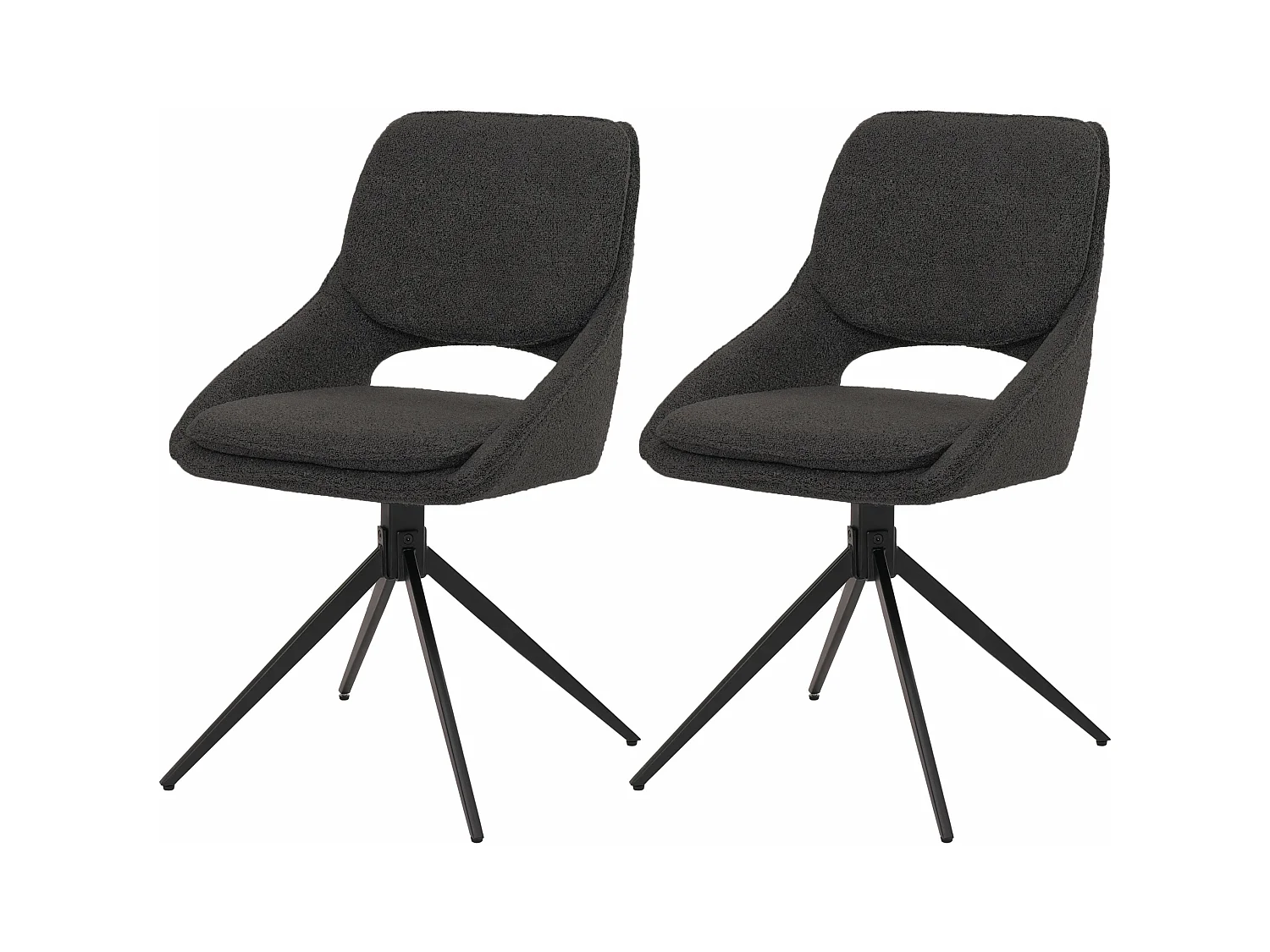 Chaise de salle à manger MCW-N73 (lot de 2),  gris foncé