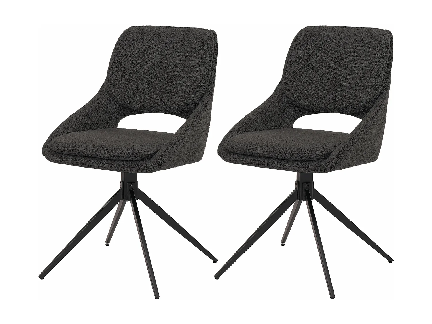 Eetkamerstoel MCW-N73 (set van 2),  donkergrijs