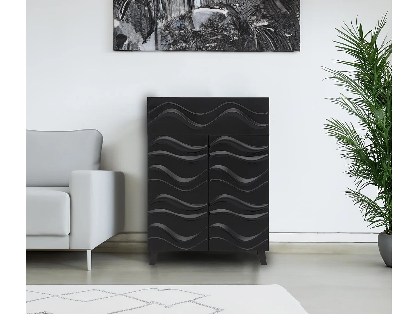 Commode MCW-N86,  zwart