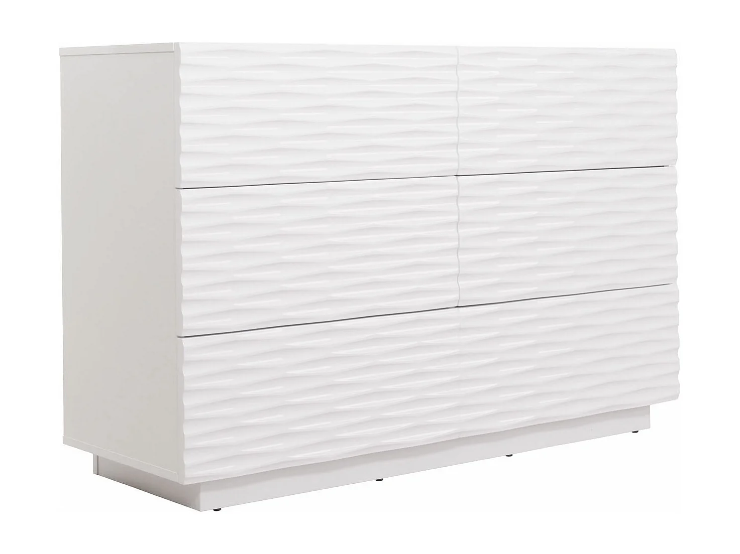 Kommode MCW-M52, Schrank Sideboard, 3D-Design Schubladen Push-to-open, 81x120x42cm Hochglanz weiß